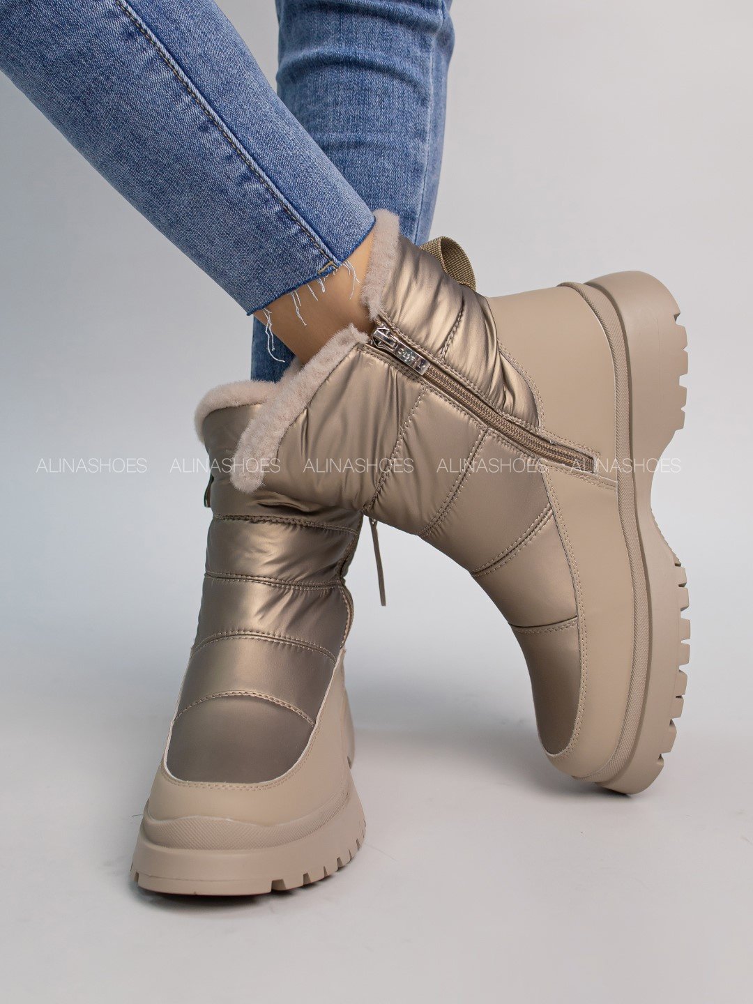 Дутики alinashoes бежевый купить,NaN