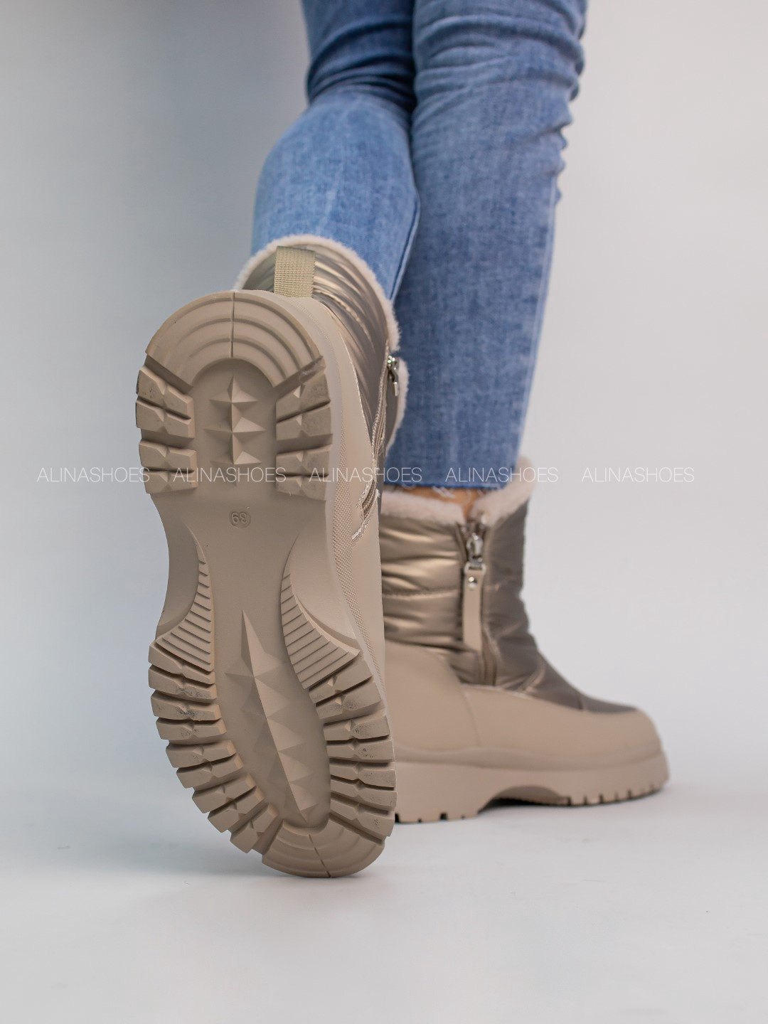 Дутики alinashoes бежевый купить,NaN