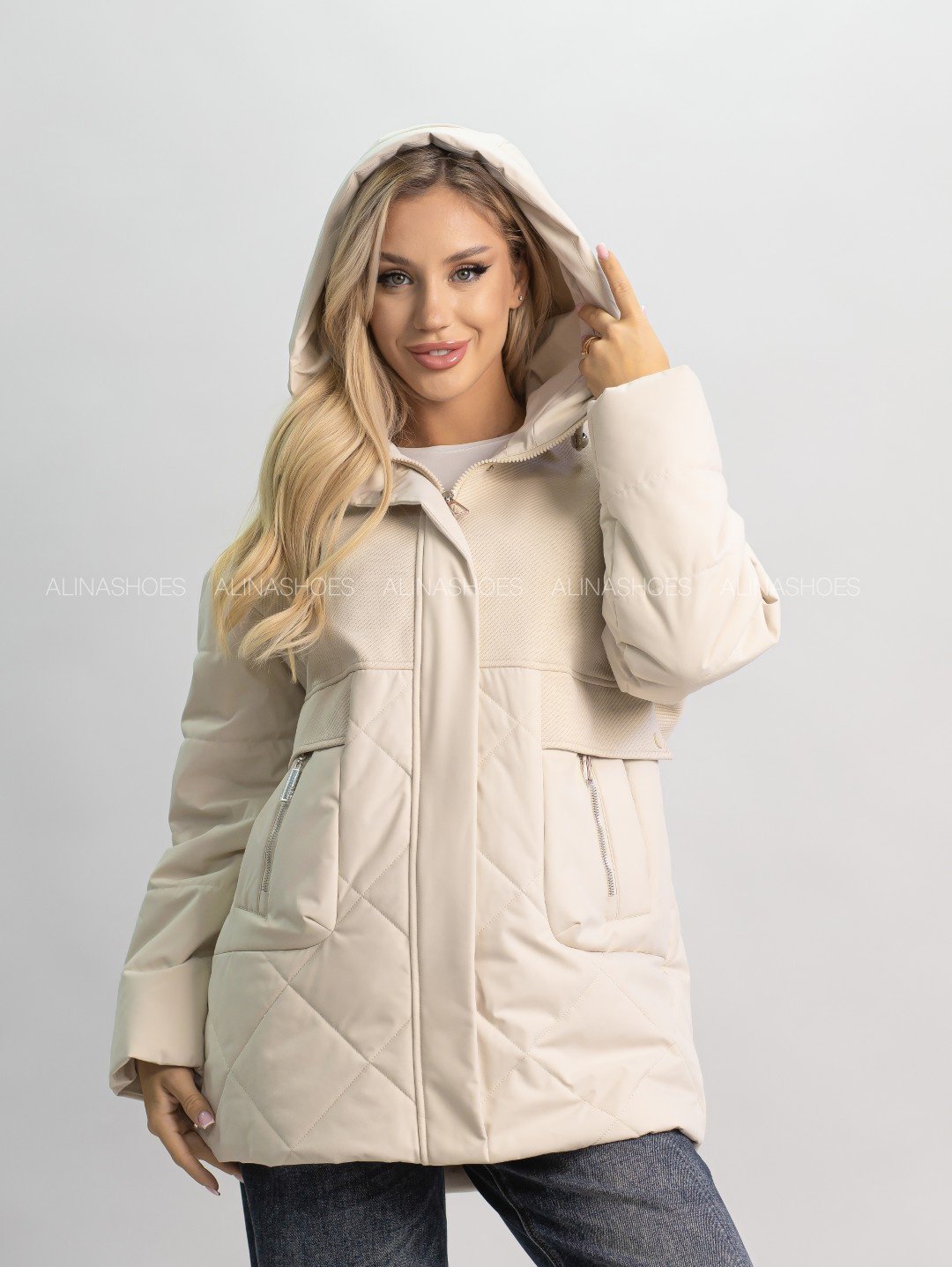 Демисезонная куртка alinashoes светло-бежевый купить,NaN