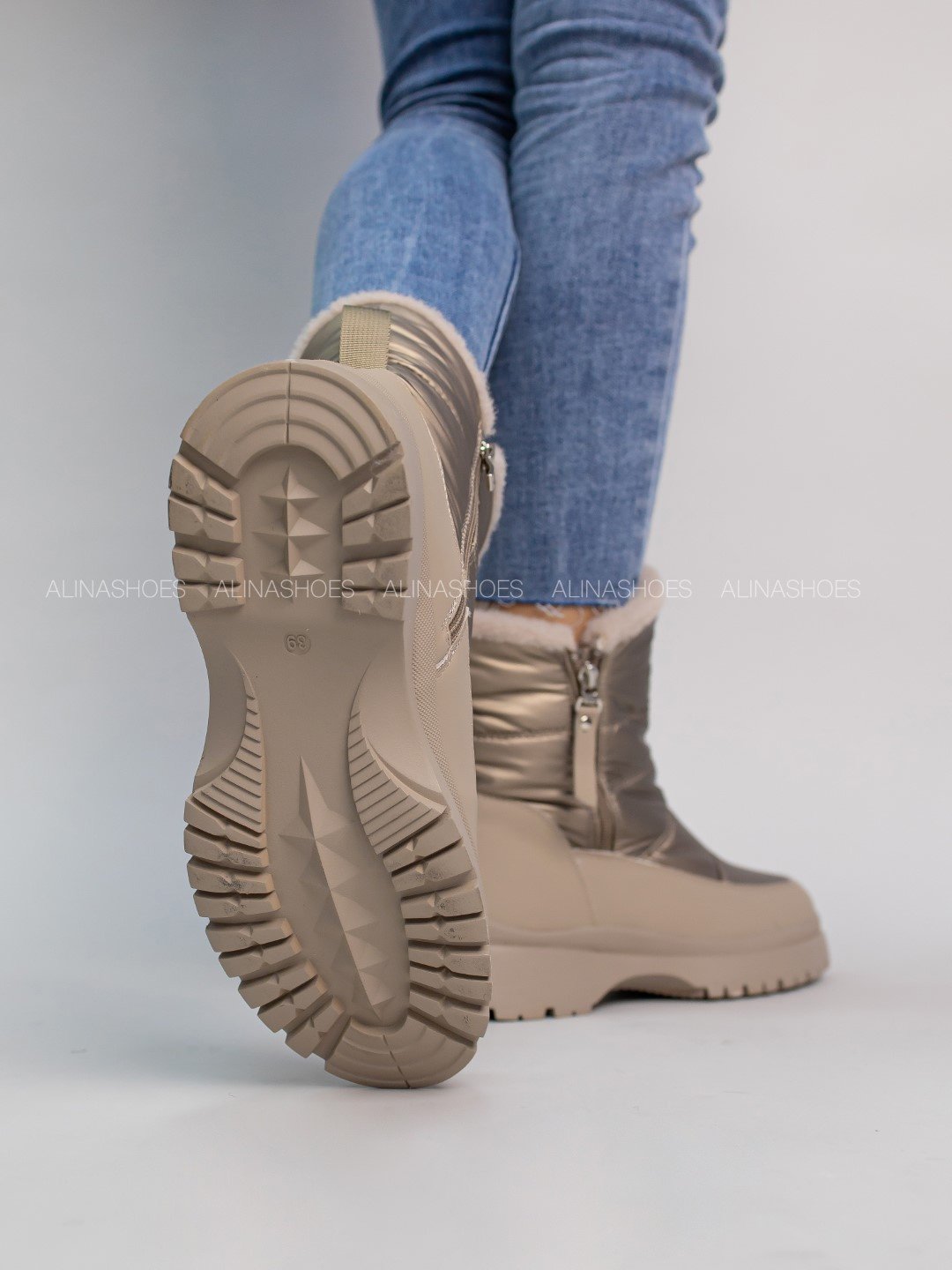 Дутики alinashoes бежевый купить,NaN