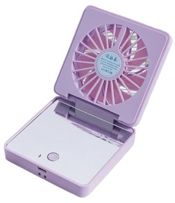 Вентилятор Folding Mirror Fan фиолетовый