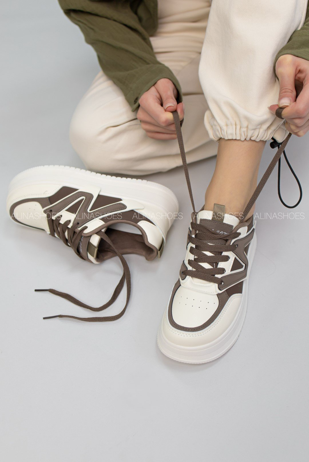 Кроссовки alinashoes коричневый купить,NaN
