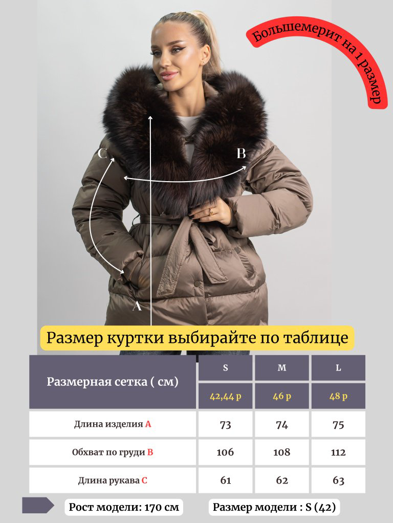 Пуховик alinashoes коричневый купить,NaN