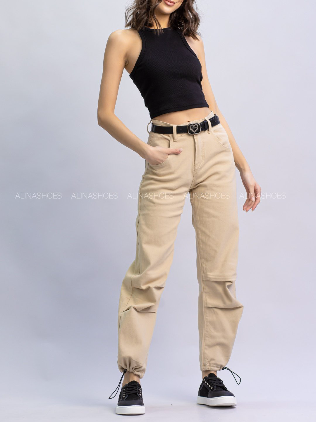 Джинсы прямые alinashoes коричневый купить,NaN