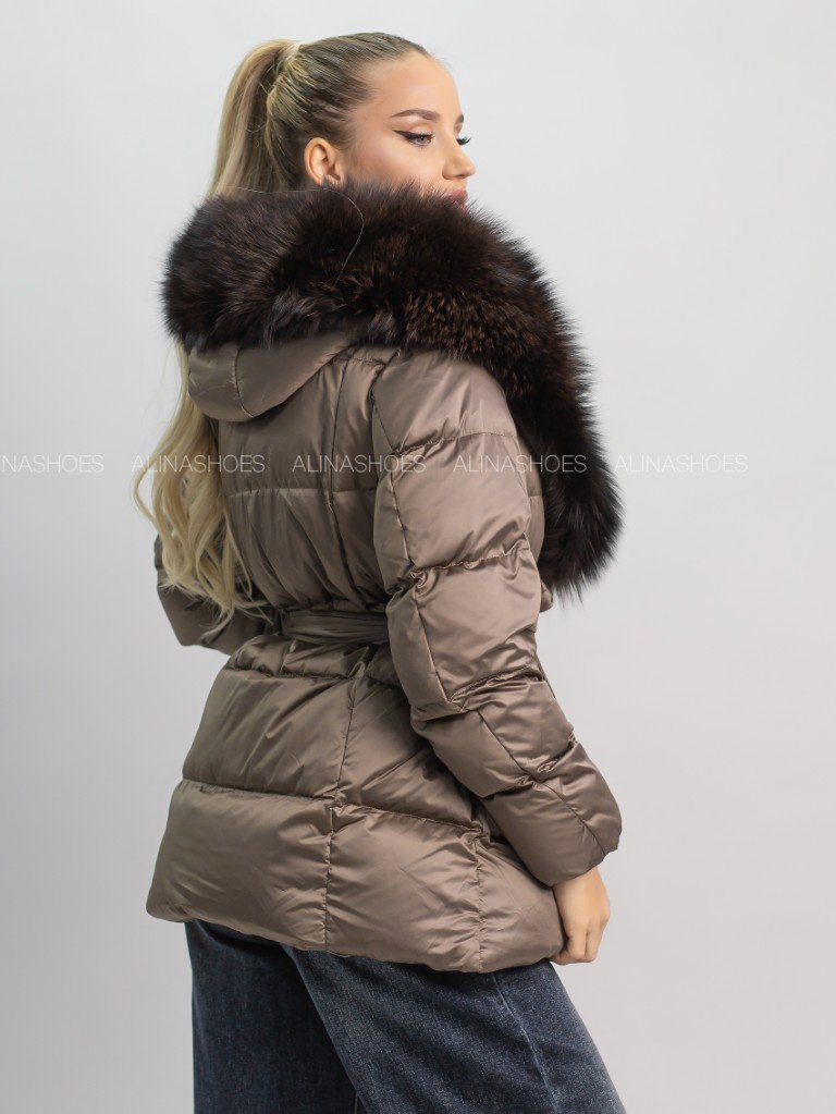 Пуховик alinashoes коричневый купить,NaN