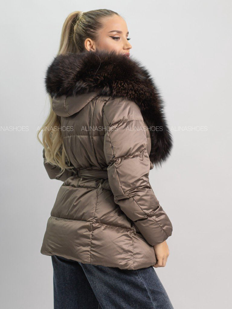 Пуховик alinashoes коричневый купить,NaN