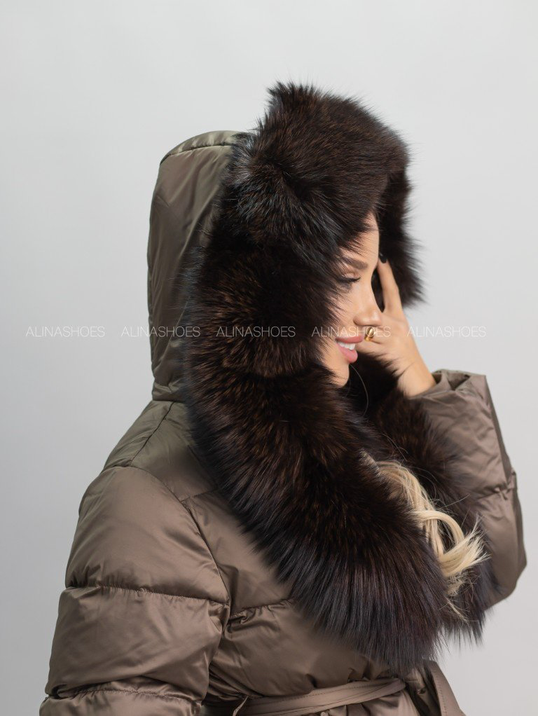 Пуховик alinashoes коричневый купить,NaN