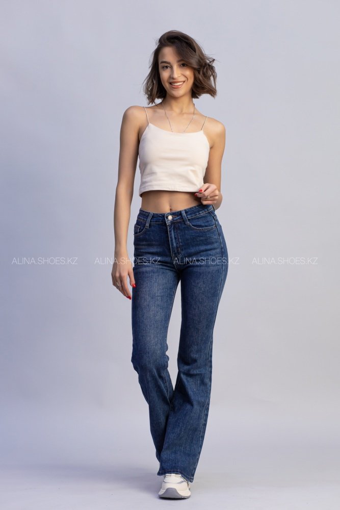 Джинсы клеш alinashoes синий купить,NaN