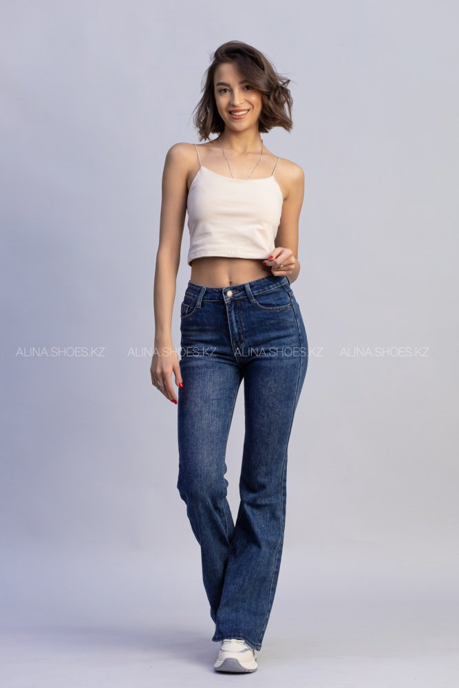 Джинсы клеш alinashoes синий купить,NaN