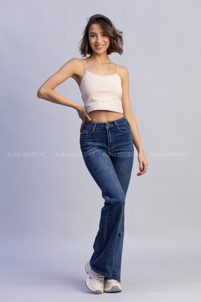 Джинсы клеш alinashoes синий купить,NaN