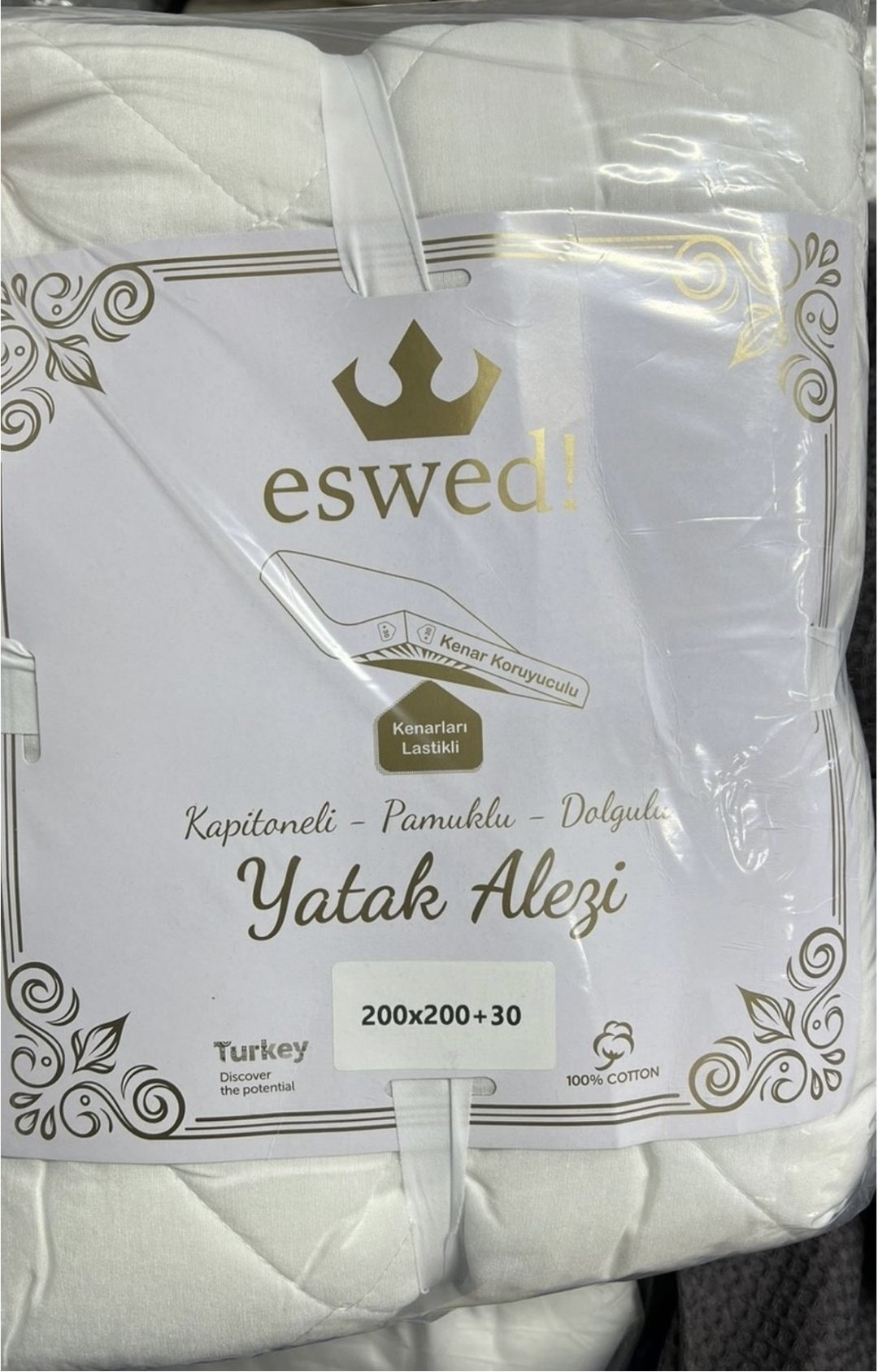 Eswed наматрасник на резинке Kapitaneli-Pamuklu-Dalgulu 200x200, хлопок
