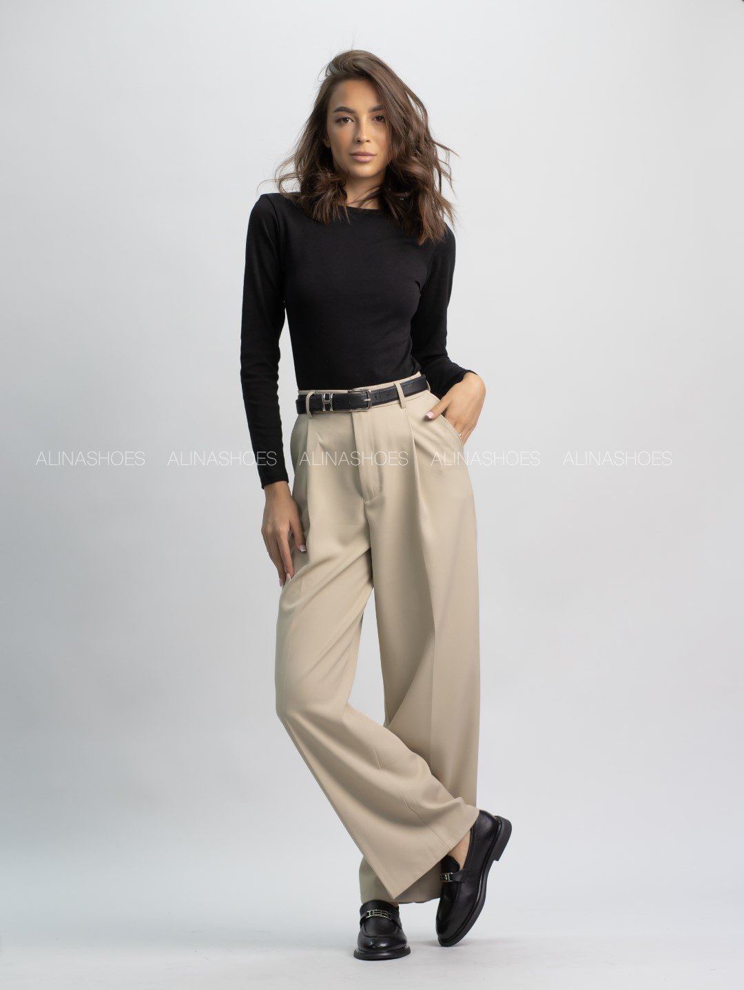 Повседневные брюки alinashoes бежевый купить,NaN