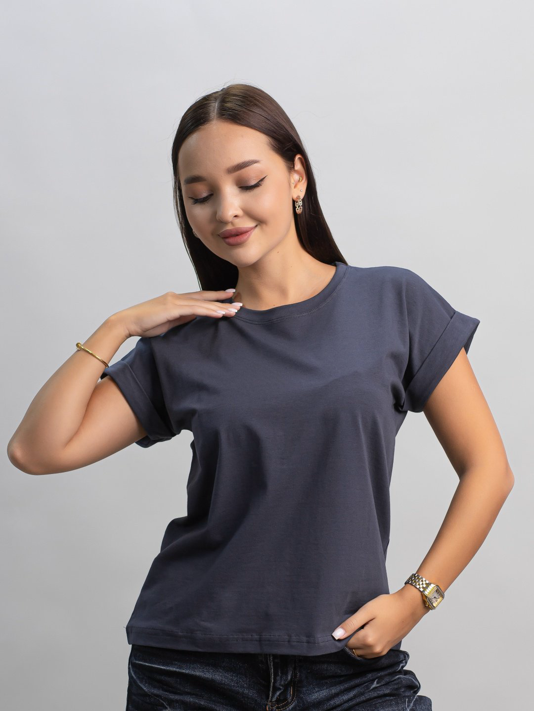 Футболка alinashoes без принта графит one size купить,NaN