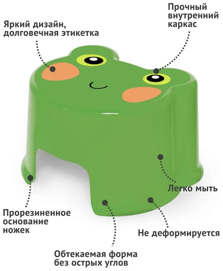Табурет-подставка Полимербыт 525, пластик, 25x20x15 см, мультиколор, зеленый купить,NaN