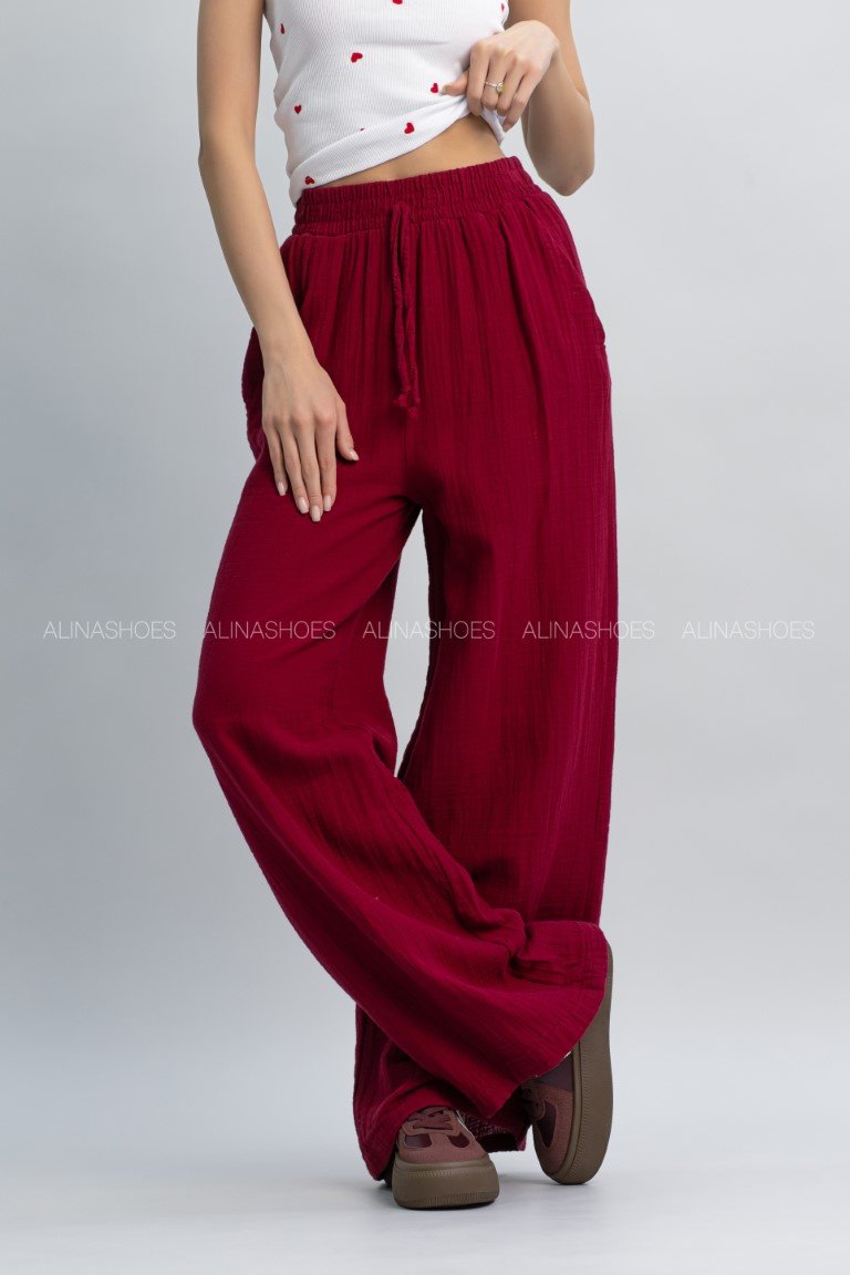 Повседневные брюки alinashoes бордовый купить,NaN