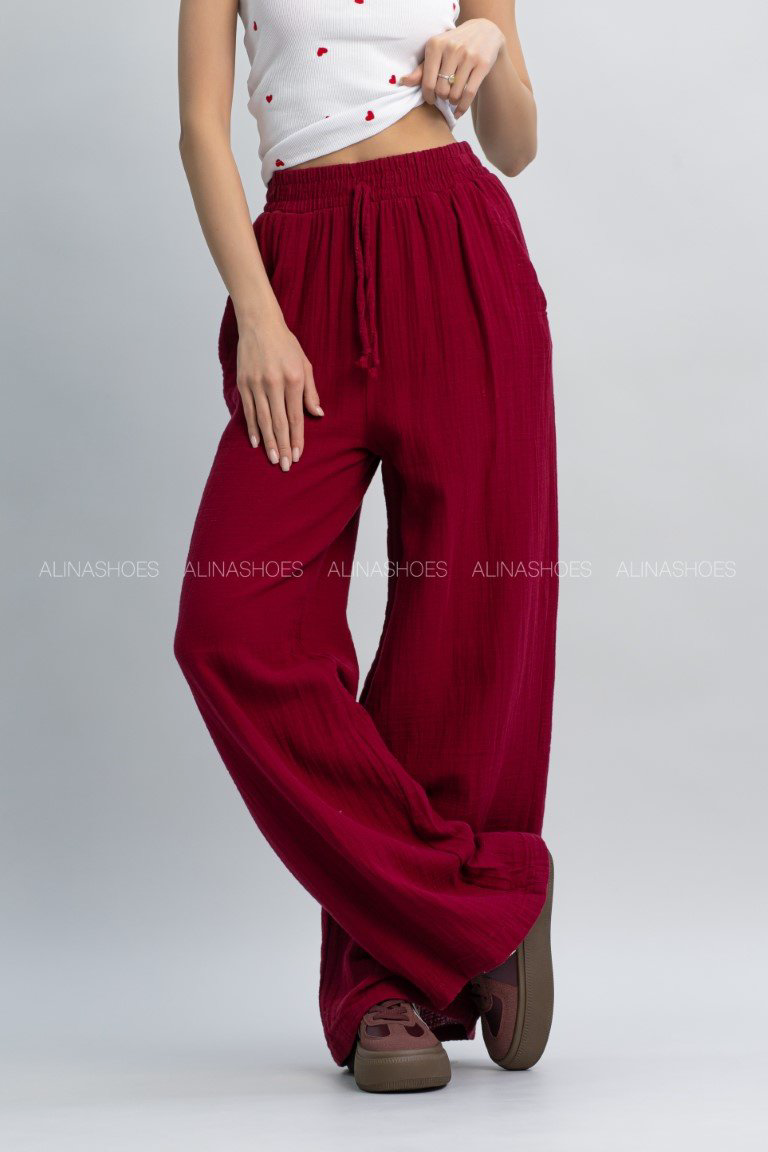 Повседневные брюки alinashoes бордовый купить,NaN