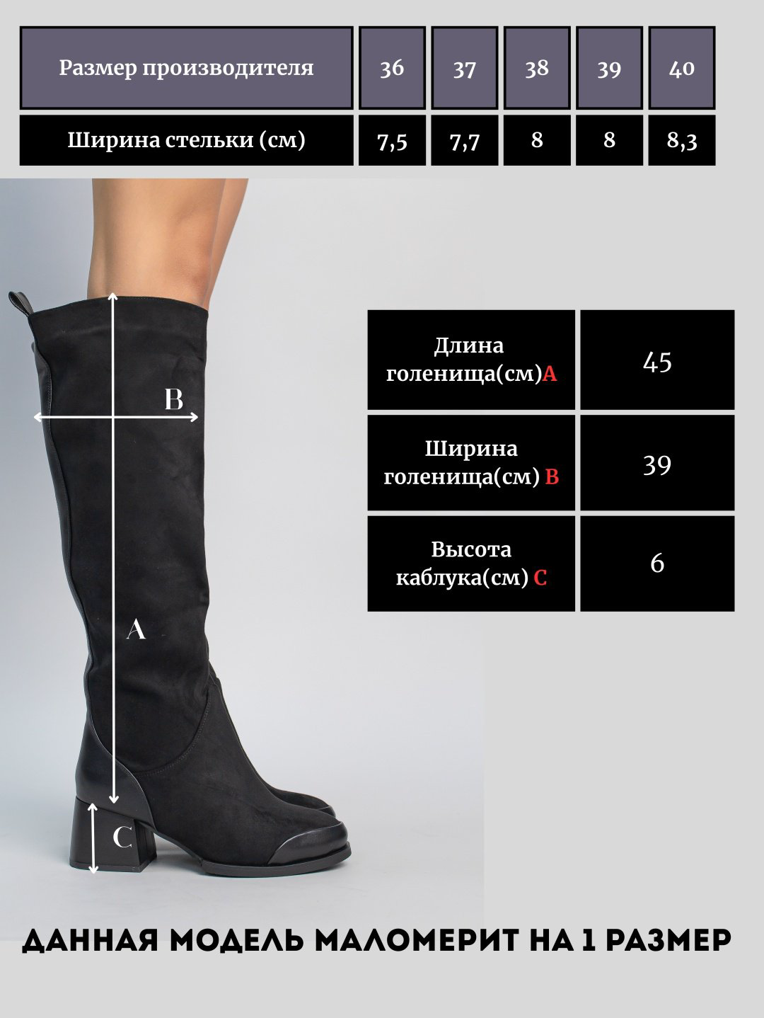 Сапоги alinashoes black 38 купить,NaN