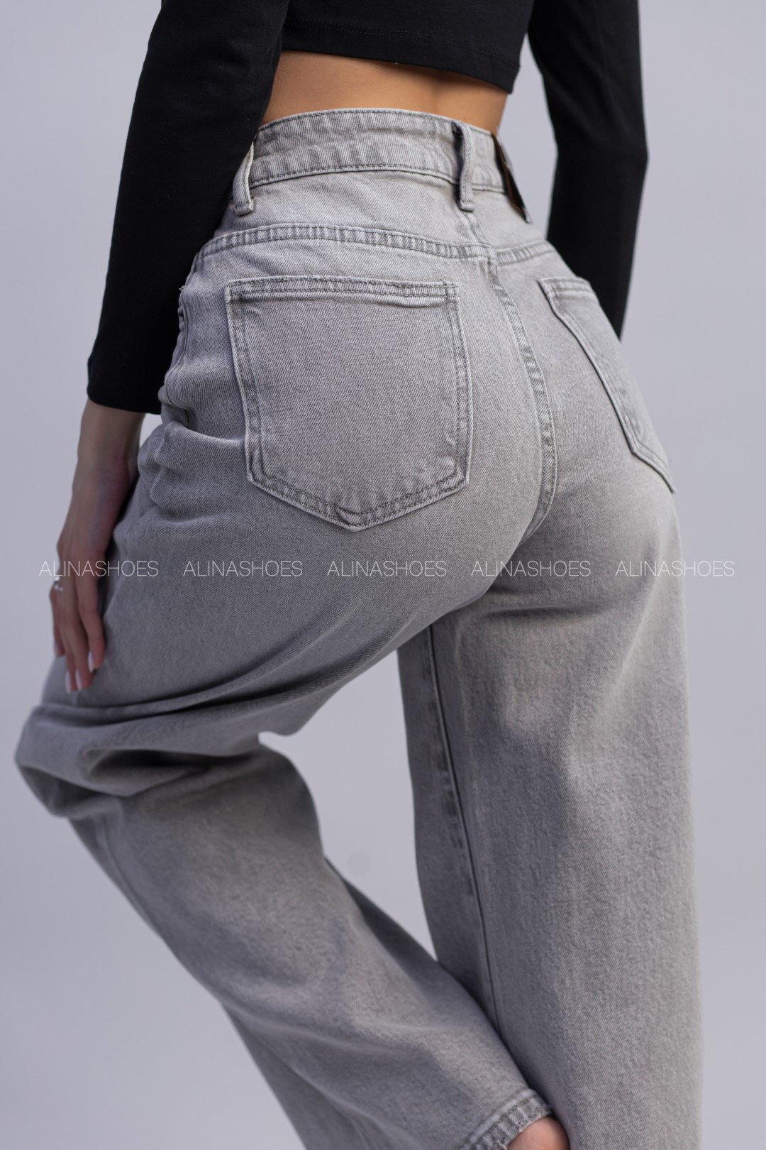Джинсы прямые alinashoes серый купить,NaN