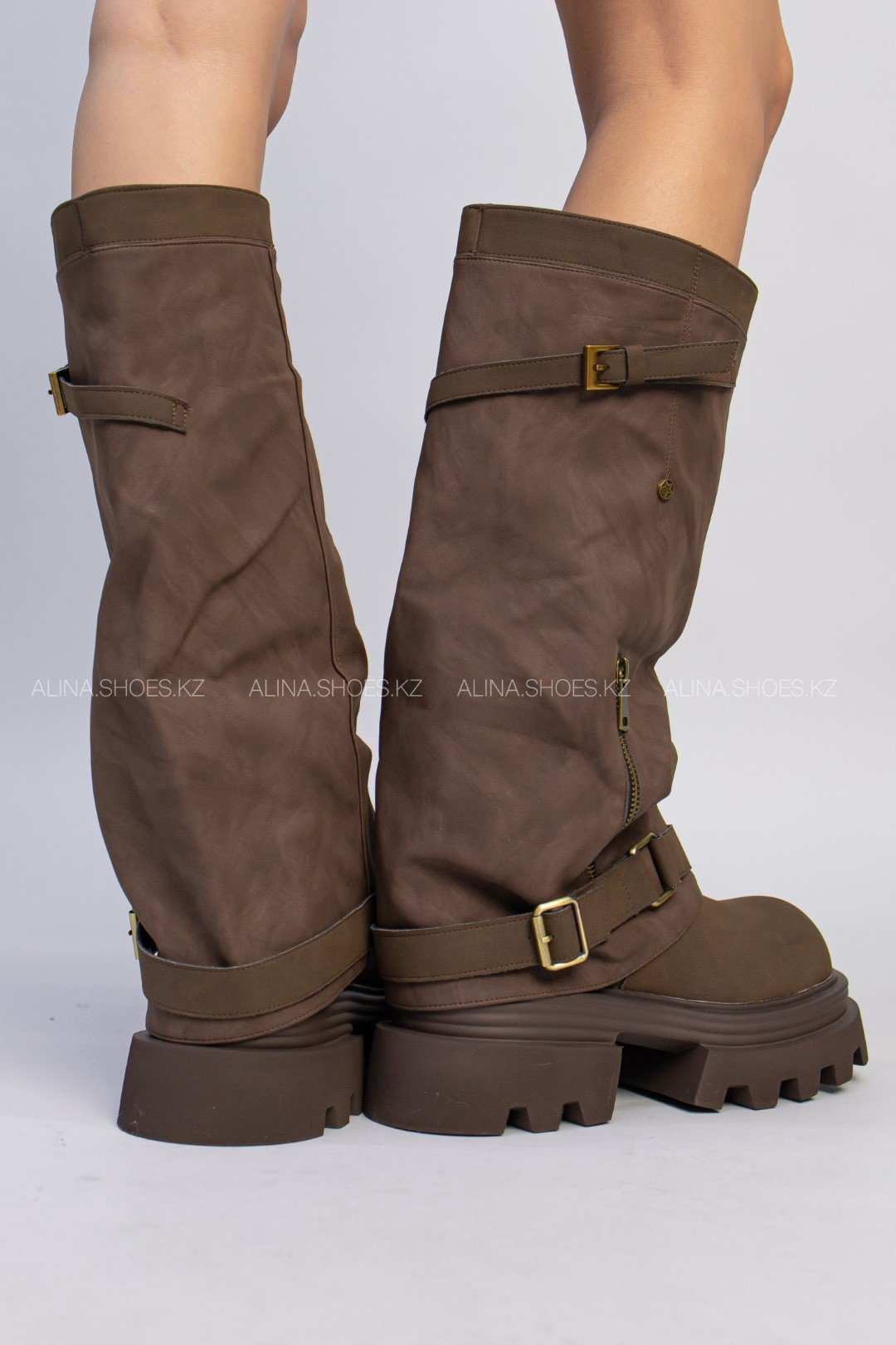 Сапоги alinashoes коричневый купить,NaN