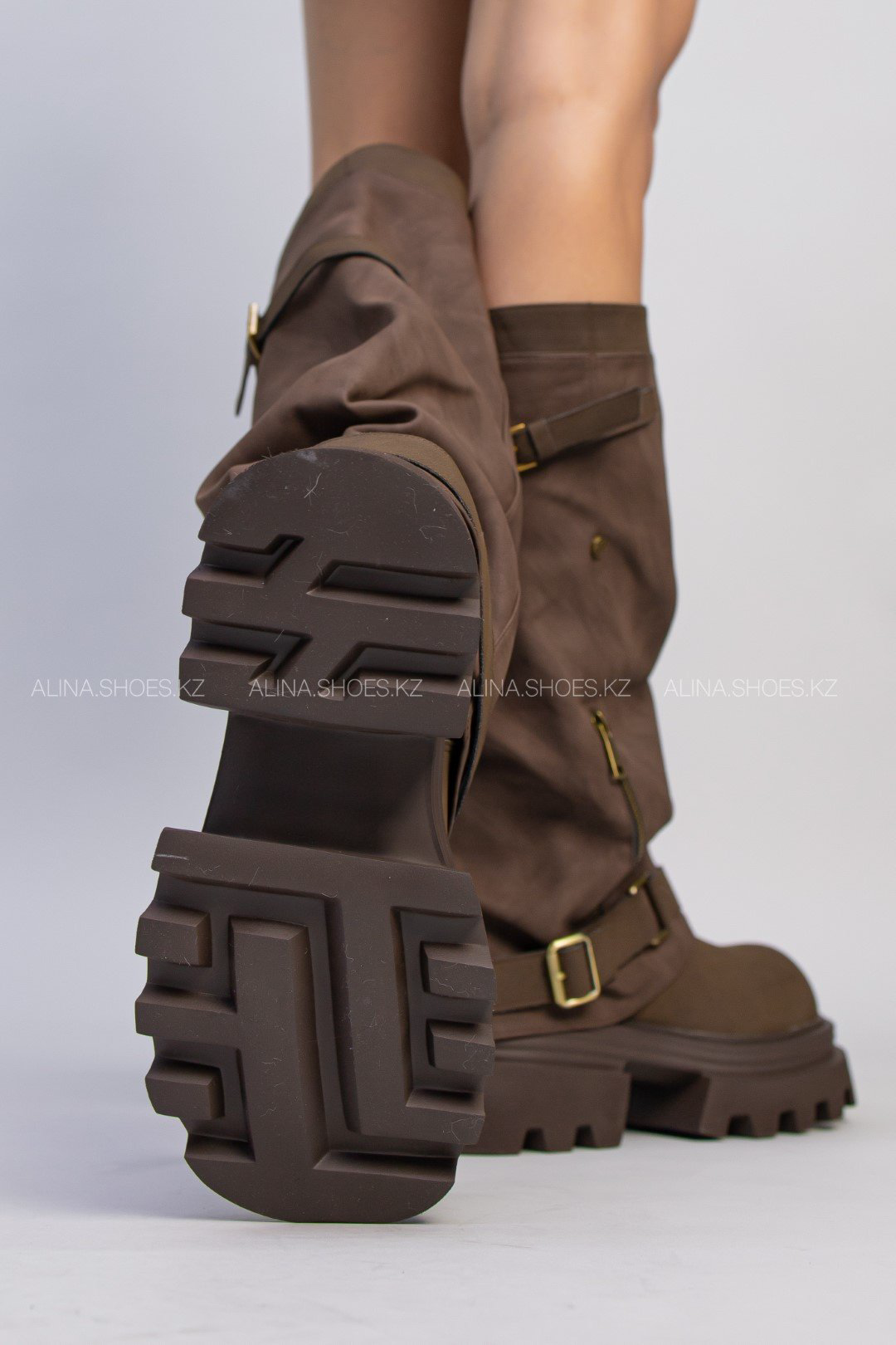 Сапоги alinashoes коричневый купить,NaN