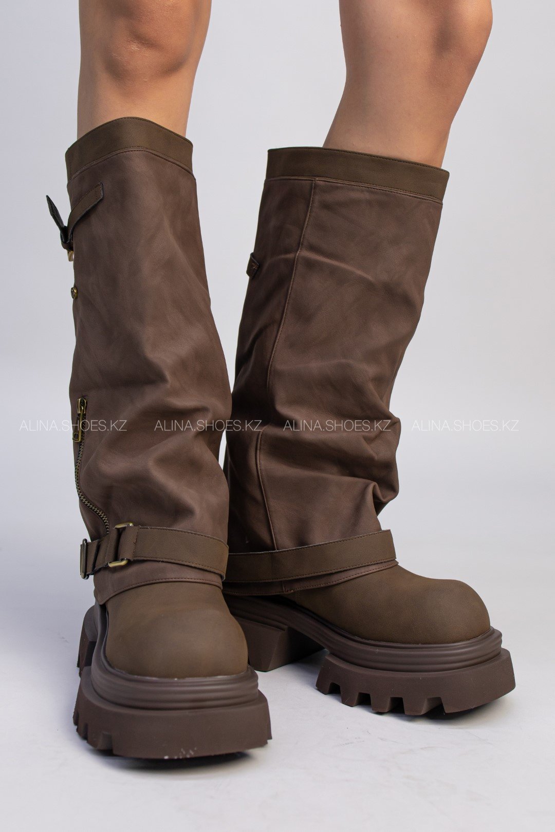 Сапоги alinashoes коричневый купить,NaN