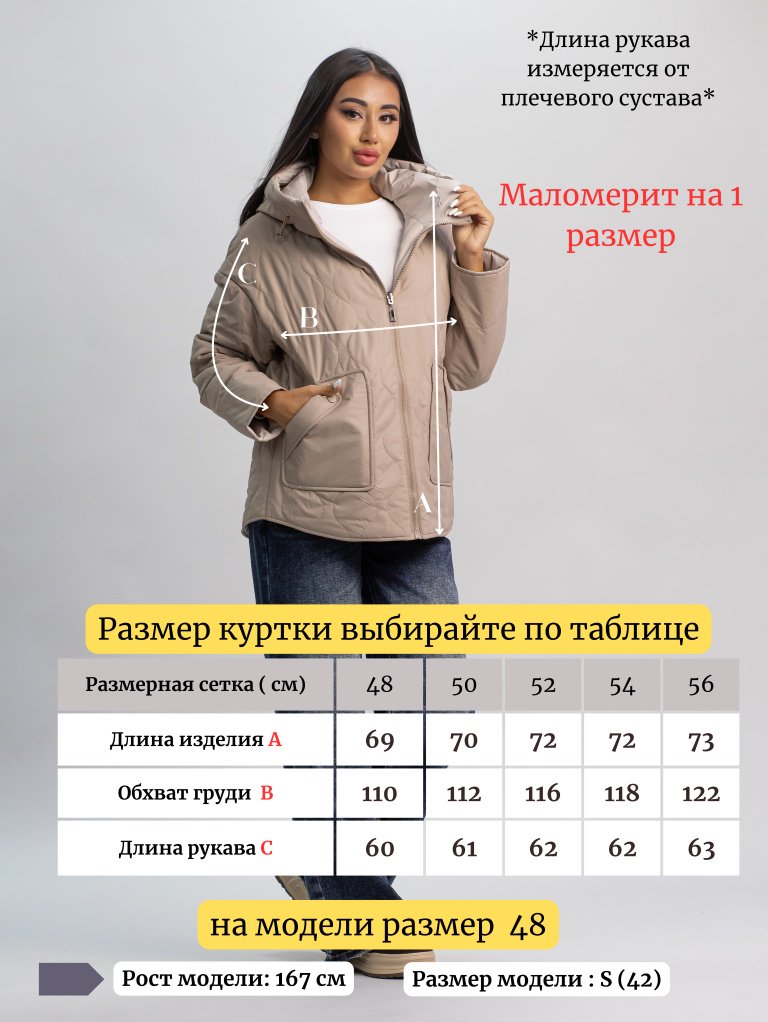 Демисезонная куртка alinashoes темно-бежевый купить,NaN