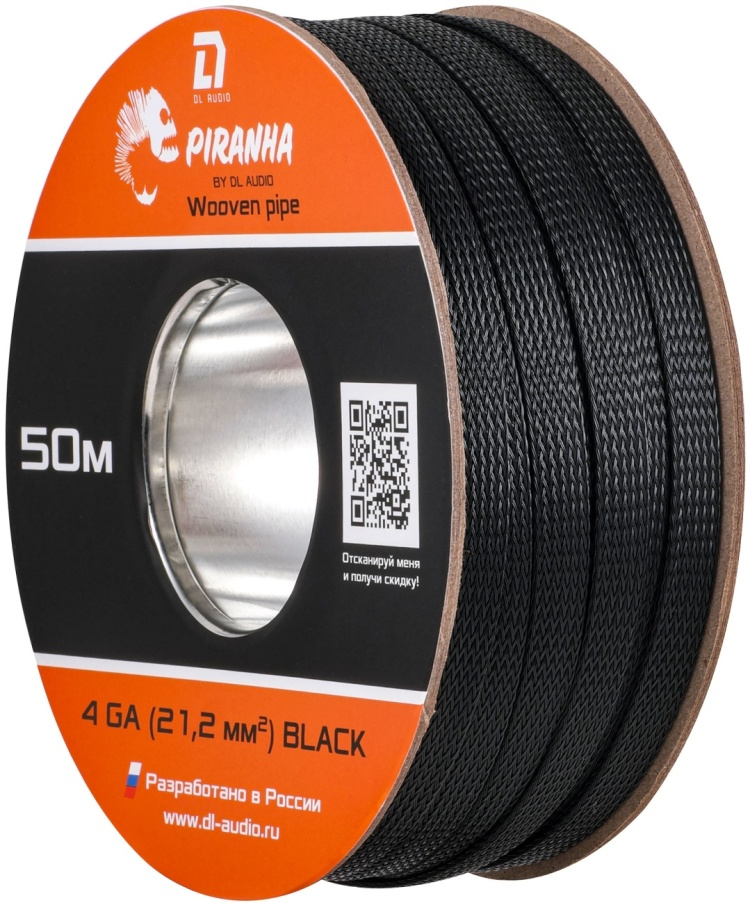 Кабельная оплетка DL Audio Piranha WP 4 Ga Black 10 м 1 шт 