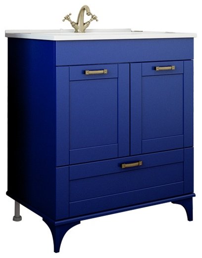 Тумба с раковиной напольная Ванесса 75 Sanflor, индиго Неоклассика