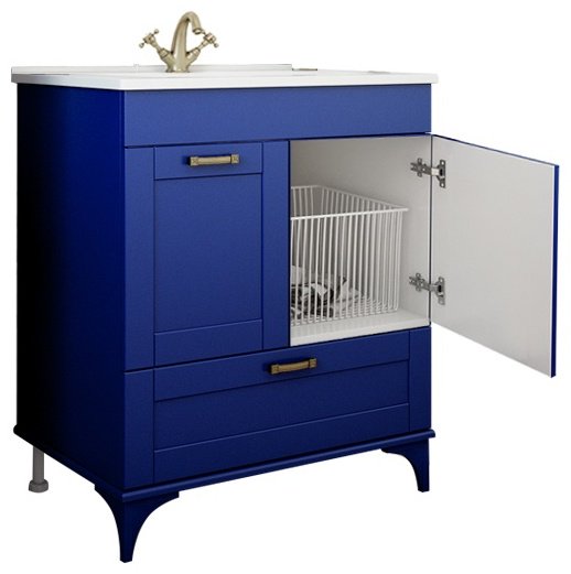 Тумба с раковиной напольная Ванесса 75 Sanflor, индиго Неоклассика