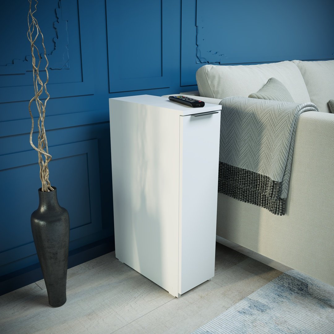 Узкая напольная тумба С27243 Sanflor, 21x45x76 см, белая