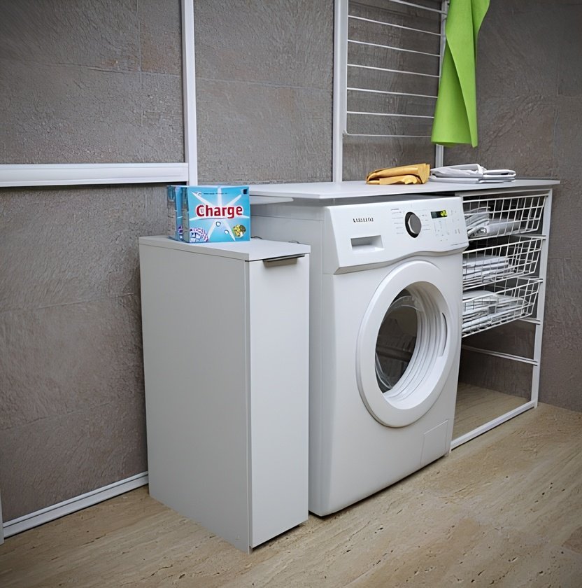 Узкая напольная тумба С27243 Sanflor, 21x45x76 см, белая