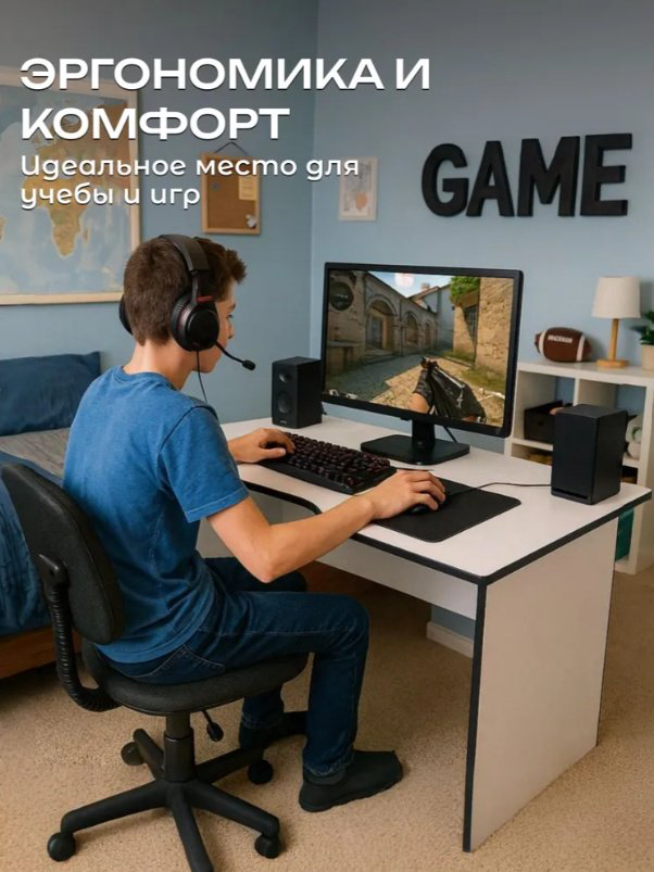 Стол компьютерный Sanflor С28420, 107х55x75 см, белый купить,NaN