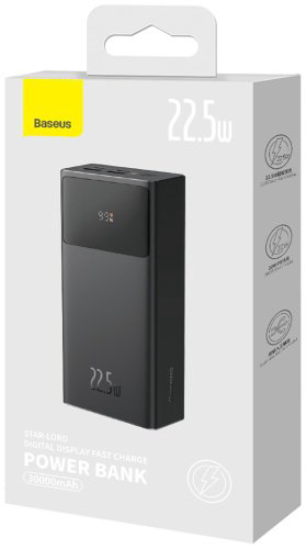 Внешний аккумулятор Baseus Star-Lord C+2U 22.5W PPXJ080101 30000 мАч черный купить,NaN