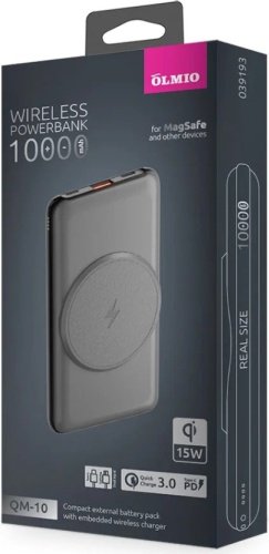 Внешний аккумулятор OLMIO QM-10 10000 мАч серебристый - ForteMarket Внешний аккумулятор OLMIO QM-10 10000 мАч серебристый купить,0