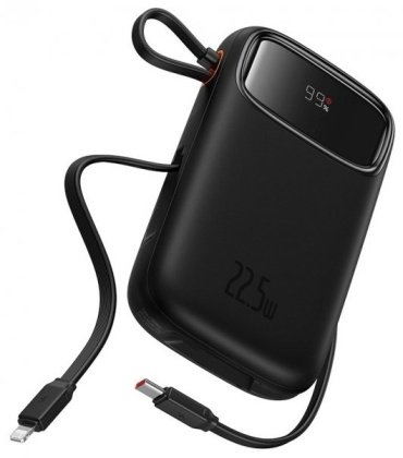 Внешний аккумулятор Baseus Qpow2 Dual-Cable 2C+L+U 22.5W P10055002113-00 20000 мАч черный купить,0