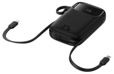 Внешний аккумулятор Baseus Qpow2 Dual-Cable 2C+L+U 22.5W P10055002113-00 20000 мАч черный купить,0