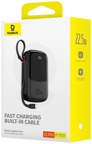Внешний аккумулятор Baseus Qpow Pro+ 2C+U 22.5W P10067103113-00 20000 мАч черный купить,NaN