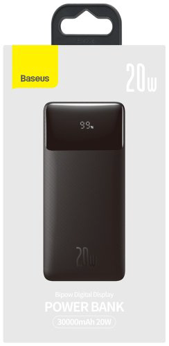 Внешний аккумулятор Baseus Bipow Digital Display C+2U 20W PPBD050401 / PPDML-N01 30000 мАч черный купить,NaN