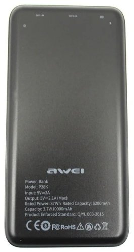 Внешний аккумулятор Awei P28K 10000 mAh черный купить,0