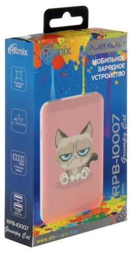 Внешний аккумулятор Ritmix RPB-10007 Grumpy Cat 10000 mAh купить,0