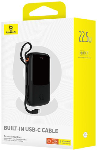 Внешний аккумулятор Baseus Qpow Pro+ 2C+U 22.5W P10067101113-00 10000 мАч черный купить,NaN