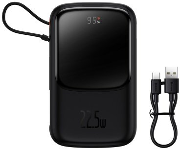 Внешний аккумулятор Baseus Qpow Pro 2C+U 22.5W PPQD020101 10000 мАч черный купить,0