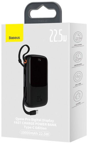Внешний аккумулятор Baseus Qpow Pro 2C+U 22.5W PPQD020101 10000 мАч черный купить,NaN