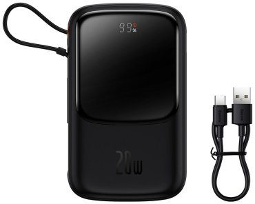 Внешний аккумулятор Baseus Qpow Pro C+L+U 20W PPQD020001 10000 мАч черный купить,NaN