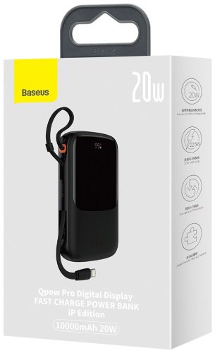Внешний аккумулятор Baseus Qpow Pro C+L+U 20W PPQD020001 10000 мАч черный - ForteMarket Внешний аккумулятор Baseus Qpow Pro C+L+U 20W PPQD020001 10000 мАч черный купить,0