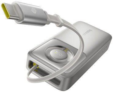 Внешний аккумулятор Baseus Free2Pull 2C 65W P10073700843-00 20000 мАч серебристый купить,NaN