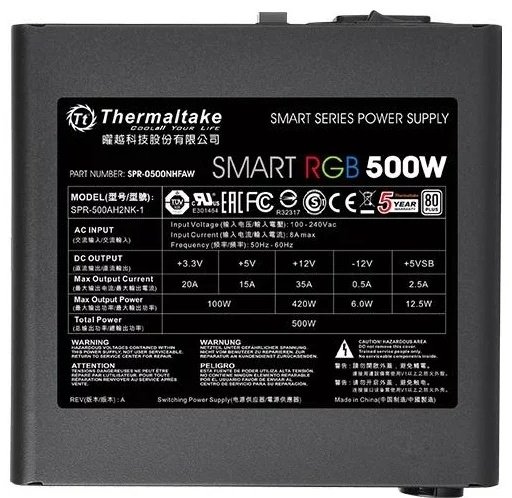 Блок питания Thermaltake Smart RGB 500W