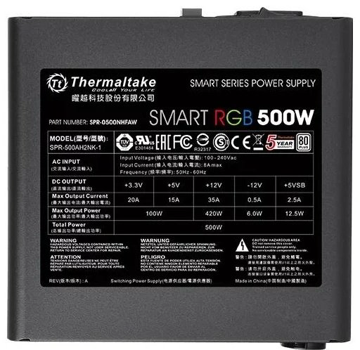 Блок питания Thermaltake Smart RGB 500W купить,NaN
