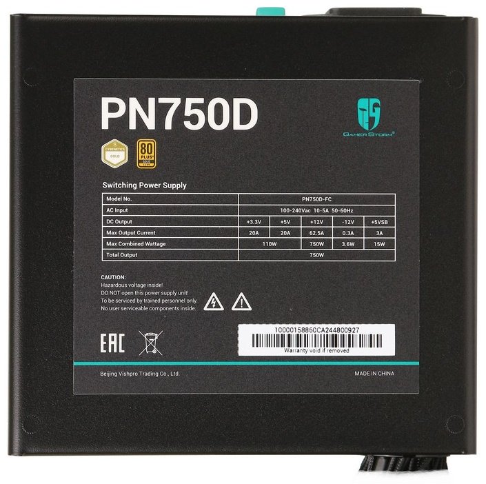 Блок питания GamerStorm PN750D-FC R-PN750D-FC0B-WGEU-V2 750 Вт