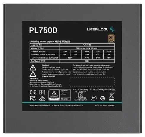 Блок питания Deepcool PL750D R-PL750D-FC0B-EU 750 Вт купить,NaN